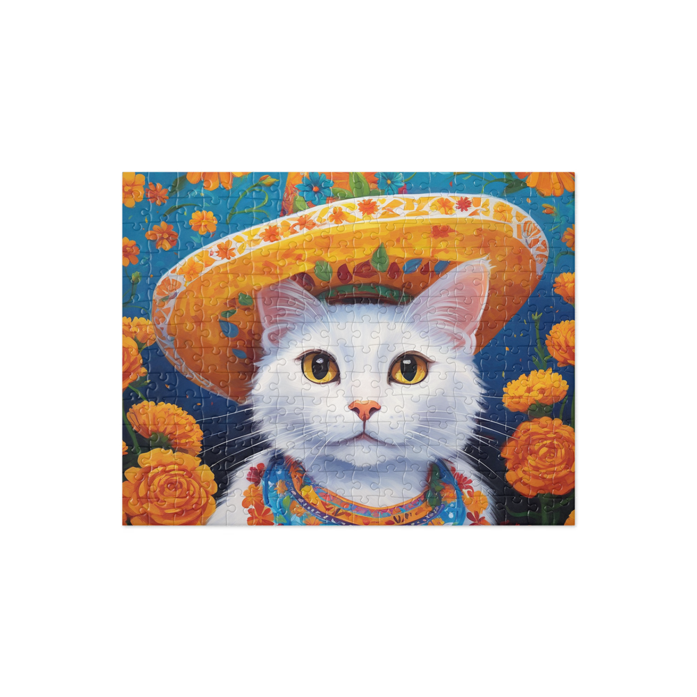 PugMug Custom White Companion Cat Jigsaw Puzzle