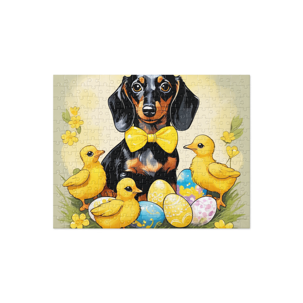 PugMug Custom Black Dachshund Jigsaw Puzzle