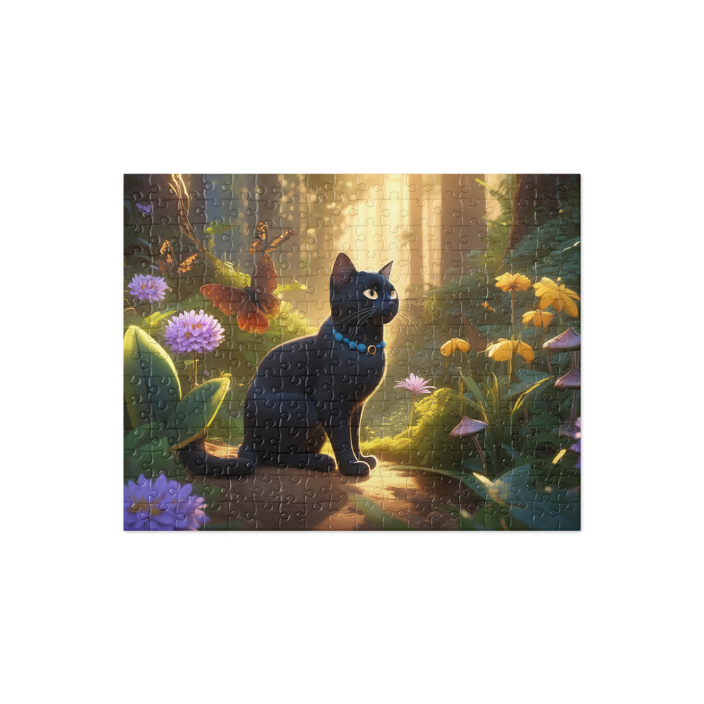 PugMug Custom Black Exotic Cat Jigsaw Puzzle