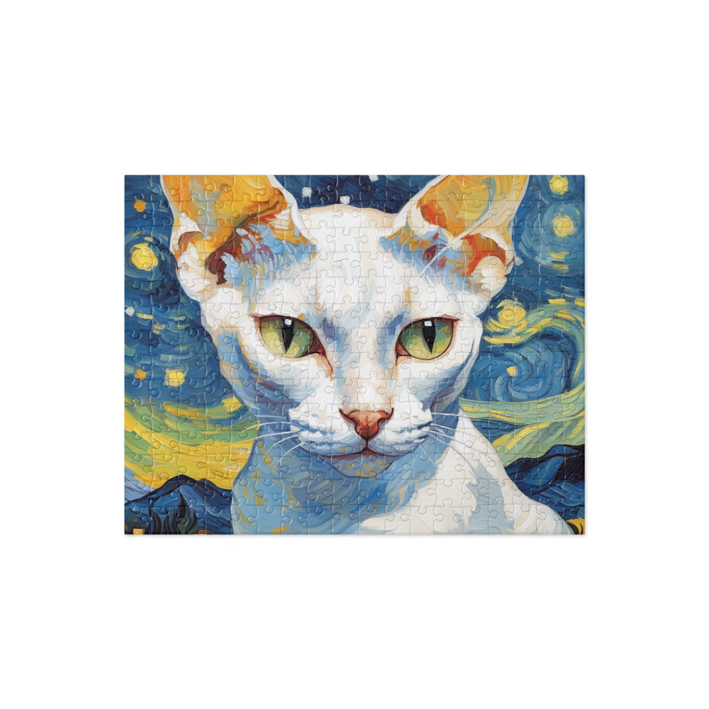 PugMug Custom White Devon Rex Cat Jigsaw Puzzle