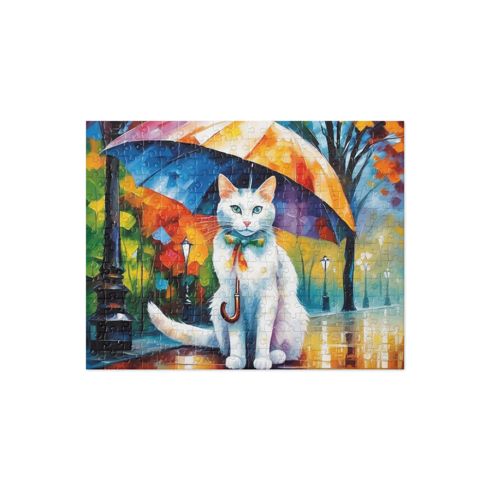 PugMug Custom White Companion Cat Jigsaw Puzzle