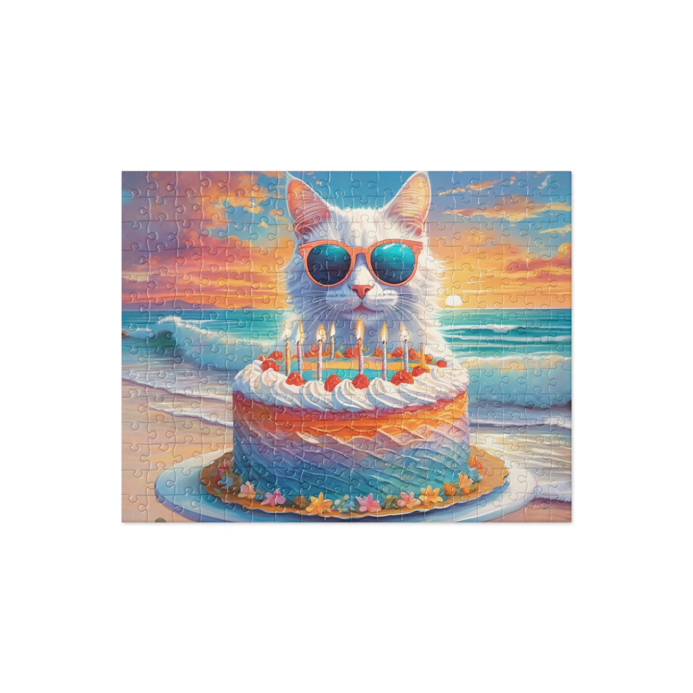 PugMug Custom White Companion Cat Jigsaw Puzzle
