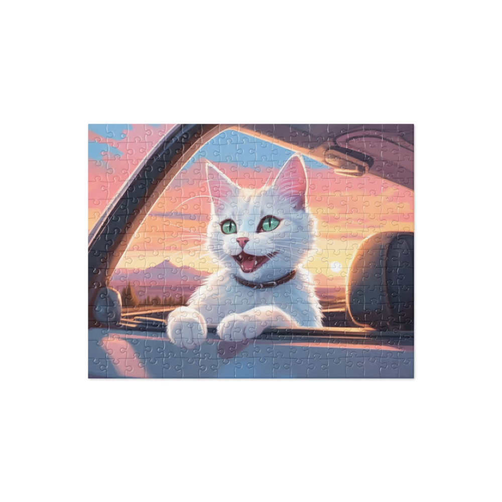 PugMug Custom White Companion Cat Jigsaw Puzzle