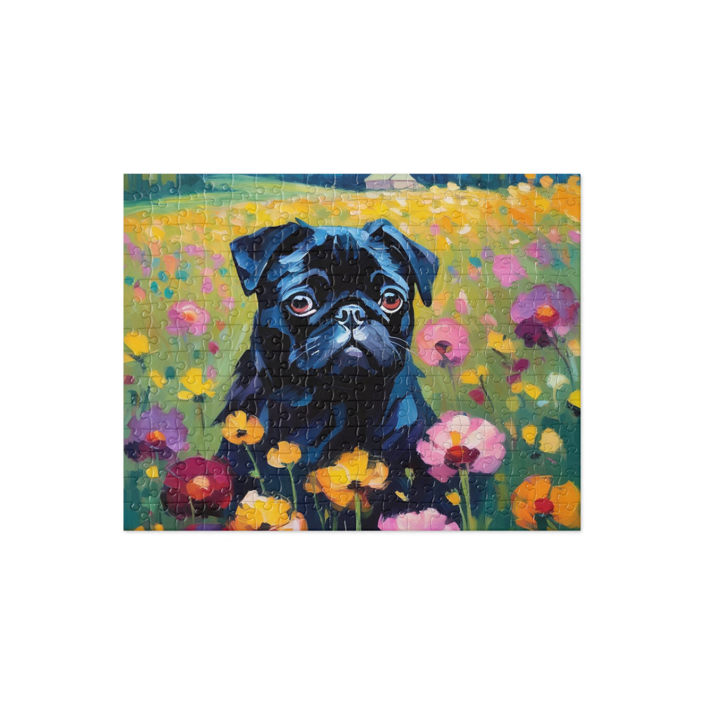 PugMug Custom Black Pug Jigsaw Puzzle