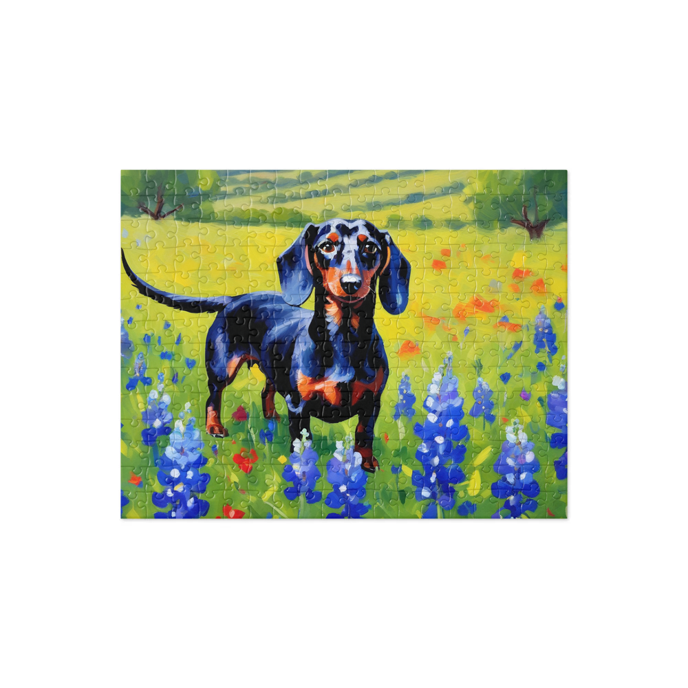 PugMug Custom Black Dachshund Jigsaw Puzzle