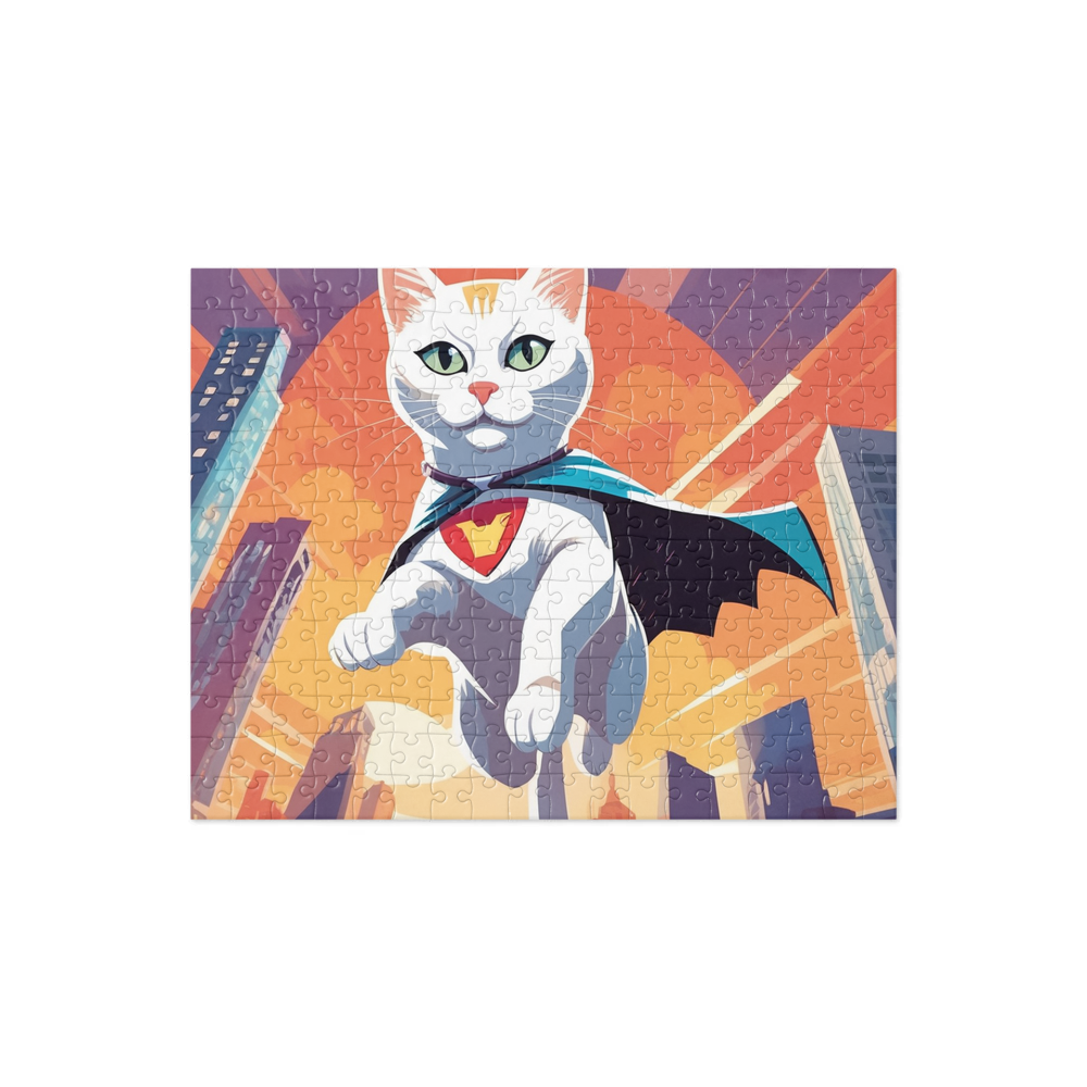 PugMug Custom White Companion Cat Jigsaw Puzzle