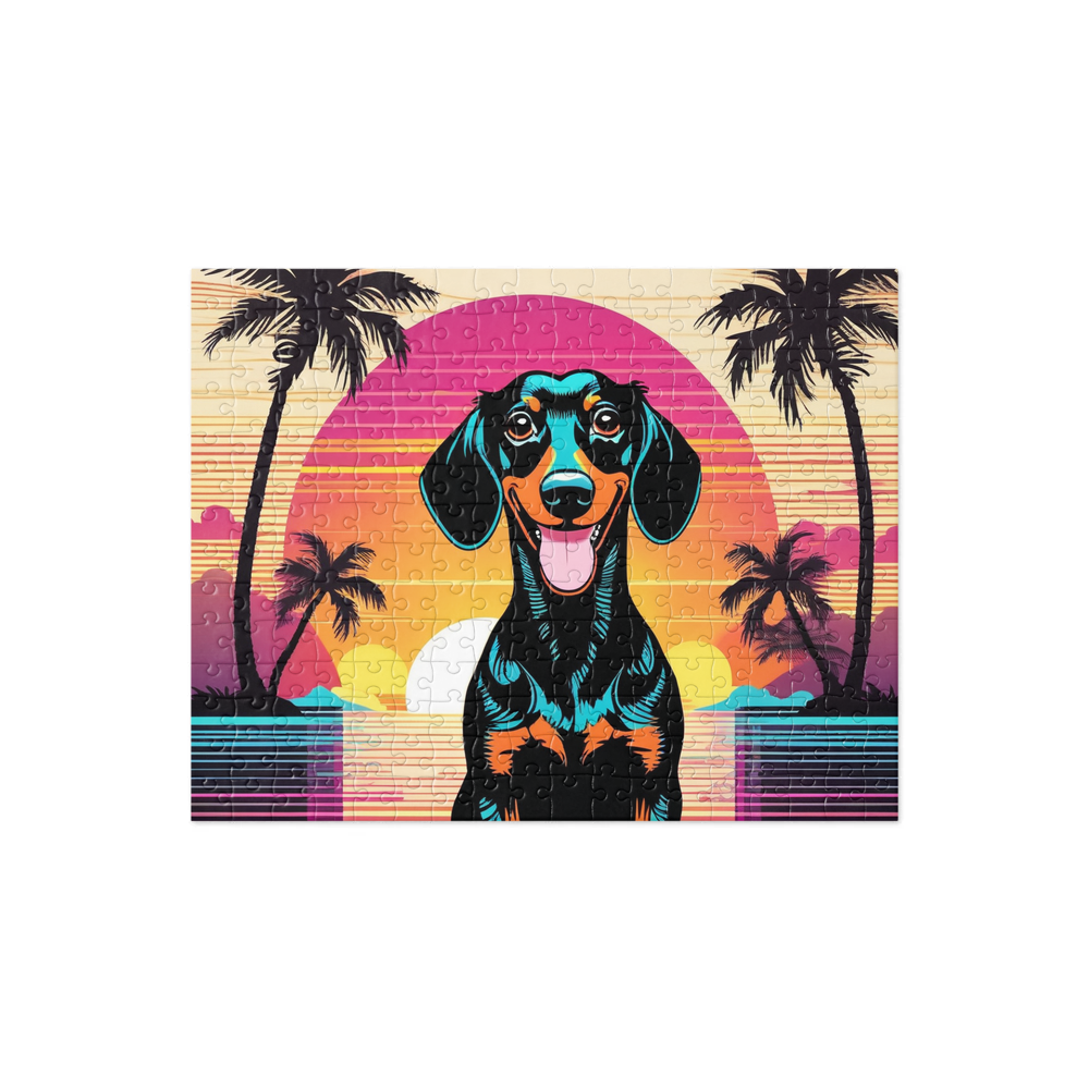 PugMug Custom Black Dachshund Jigsaw Puzzle