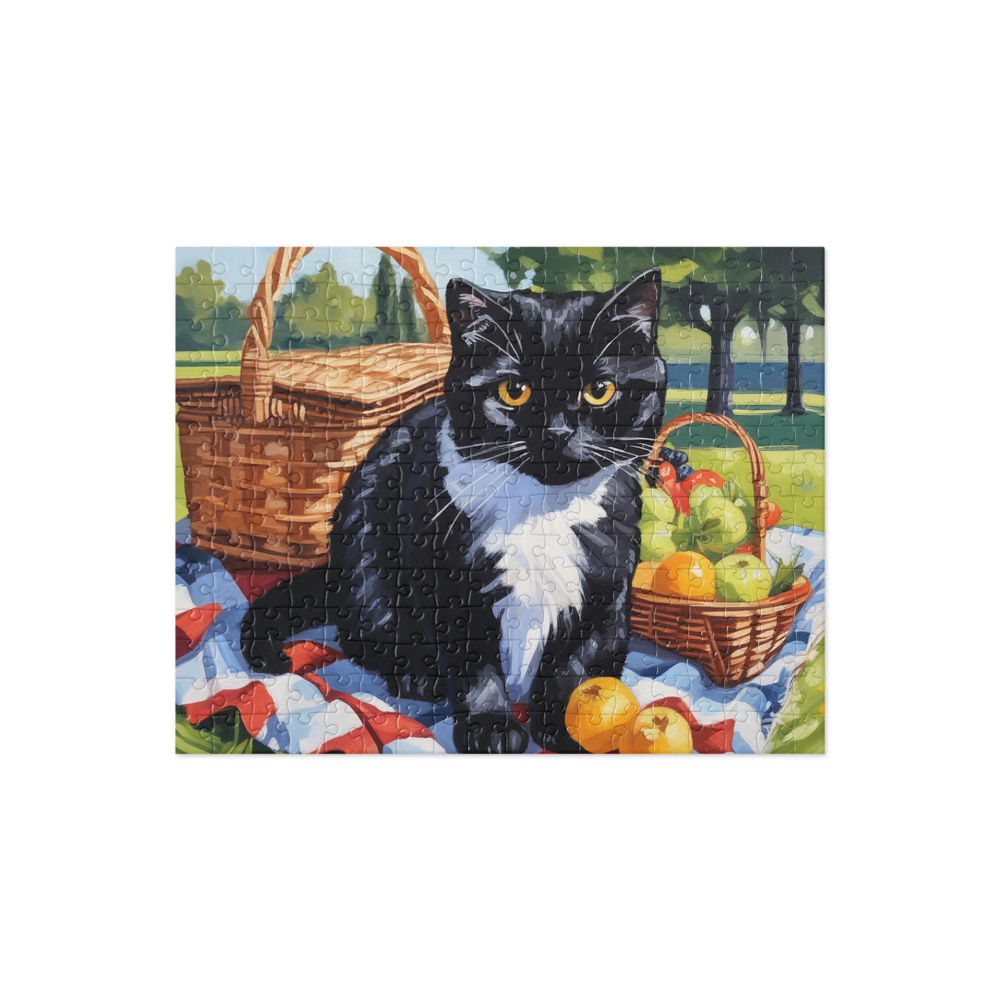 PugMug Custom Black Scottish Fold Cat Jigsaw Puzzle