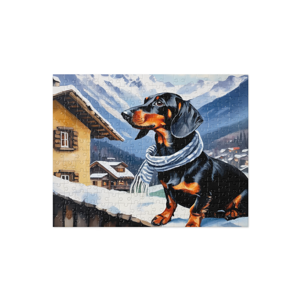 PugMug Custom Black Dachshund Jigsaw Puzzle
