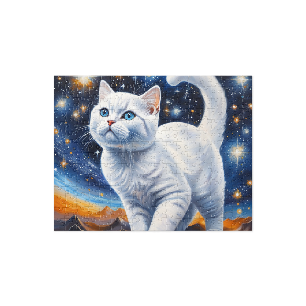 PugMug Custom White British Shorthair Cat Jigsaw Puzzle