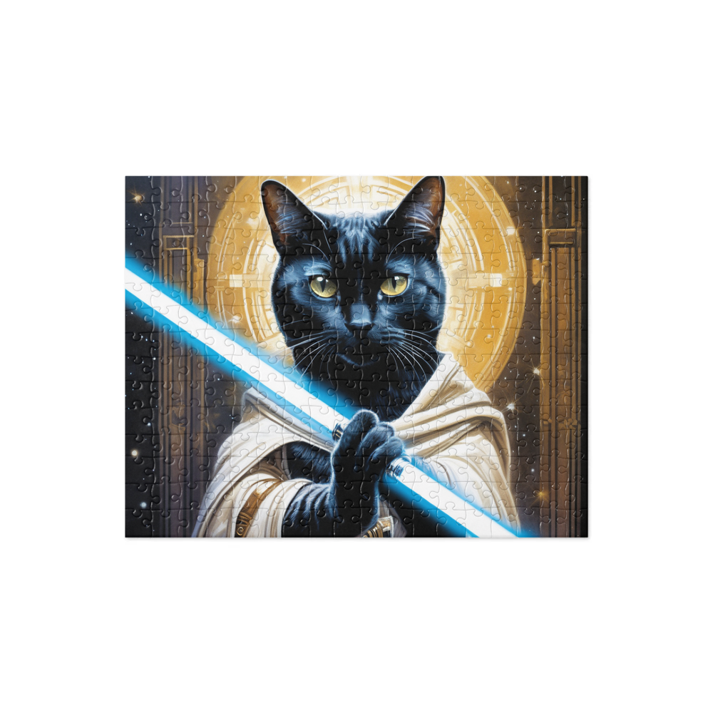 PugMug Custom Black American Shorthair Cat Jigsaw Puzzle