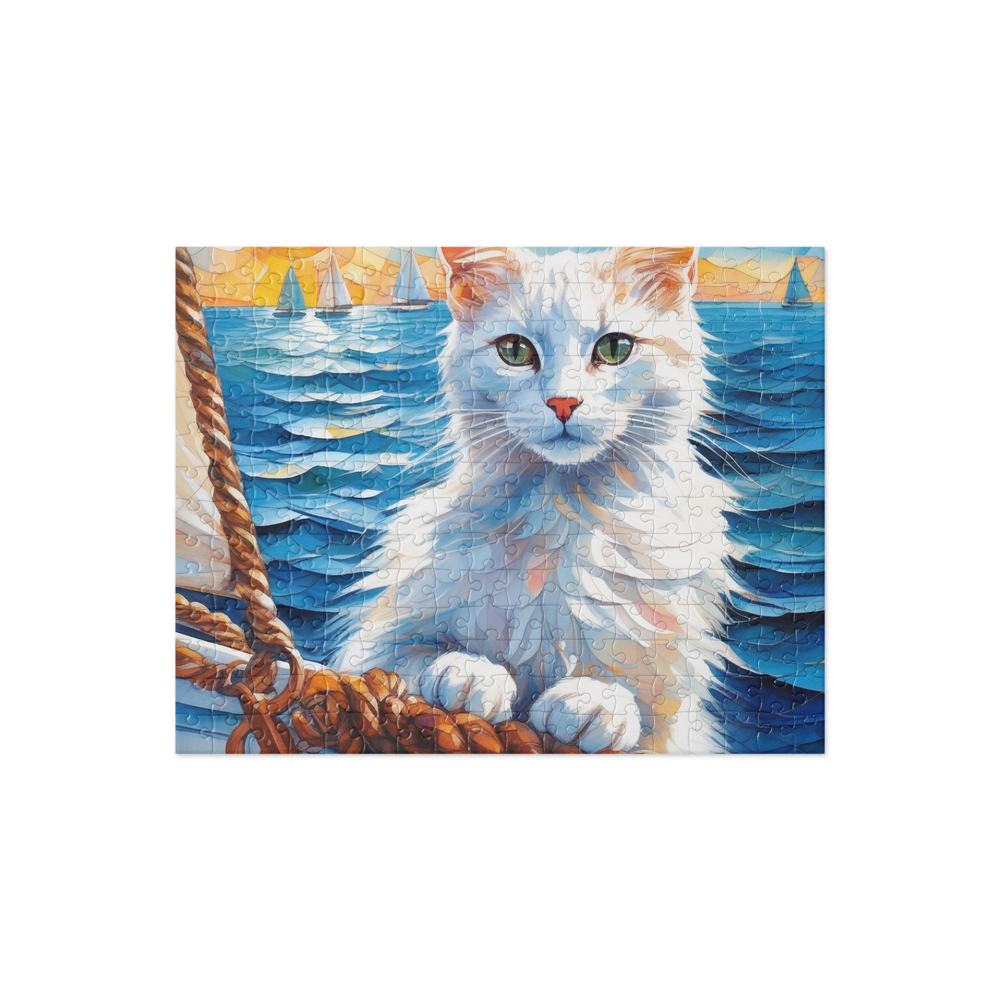 PugMug Custom White Companion Cat Jigsaw Puzzle