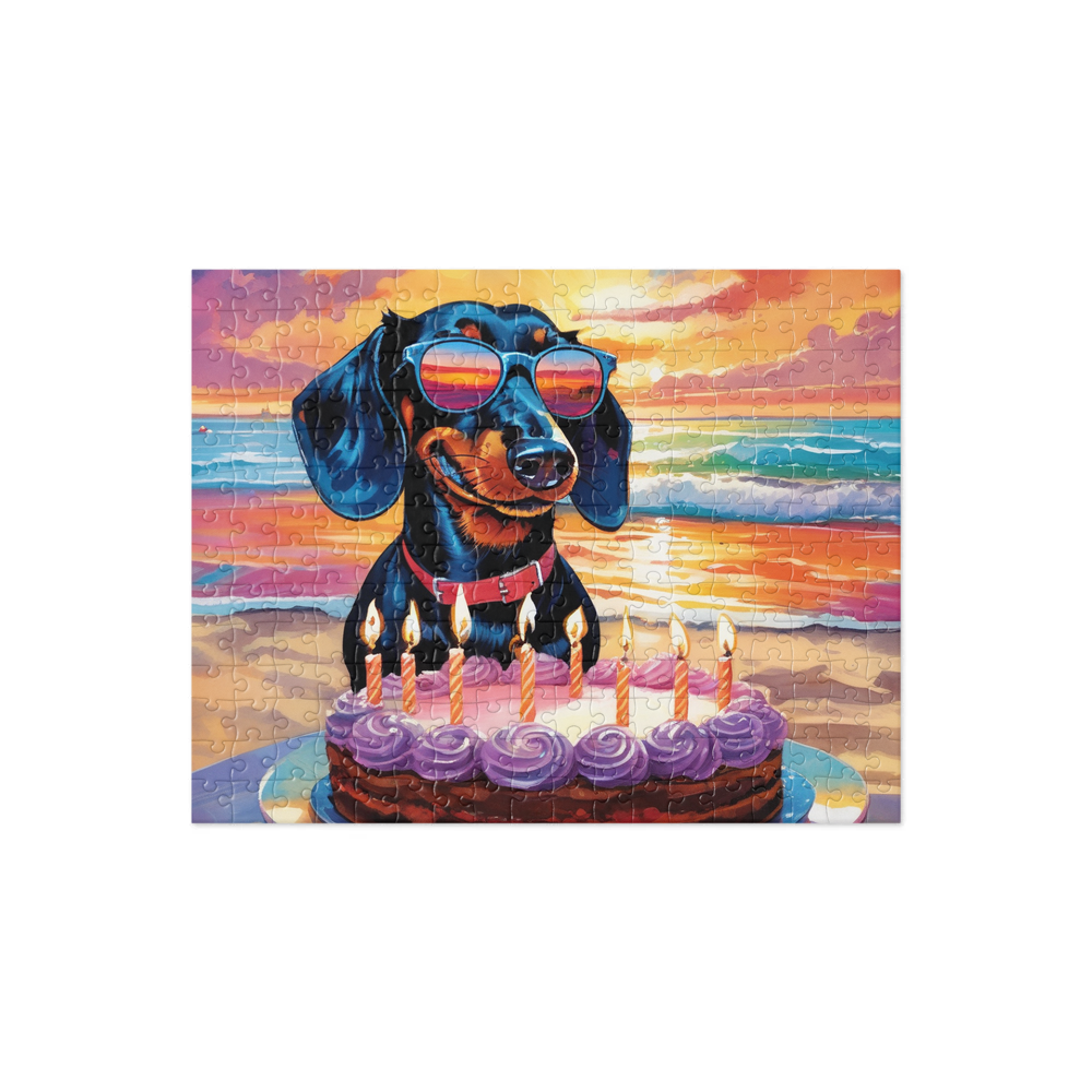 PugMug Custom Black Dachshund Jigsaw Puzzle