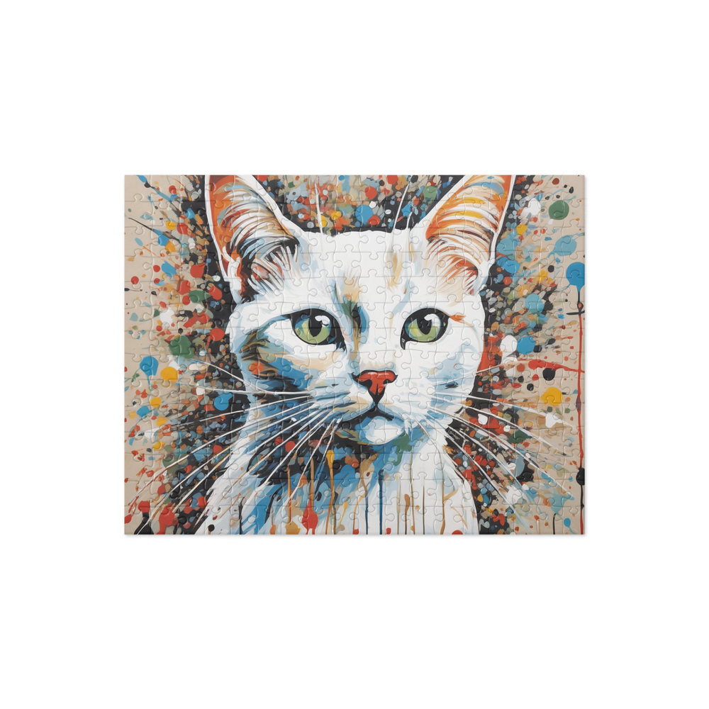 PugMug Custom White Companion Cat Jigsaw Puzzle