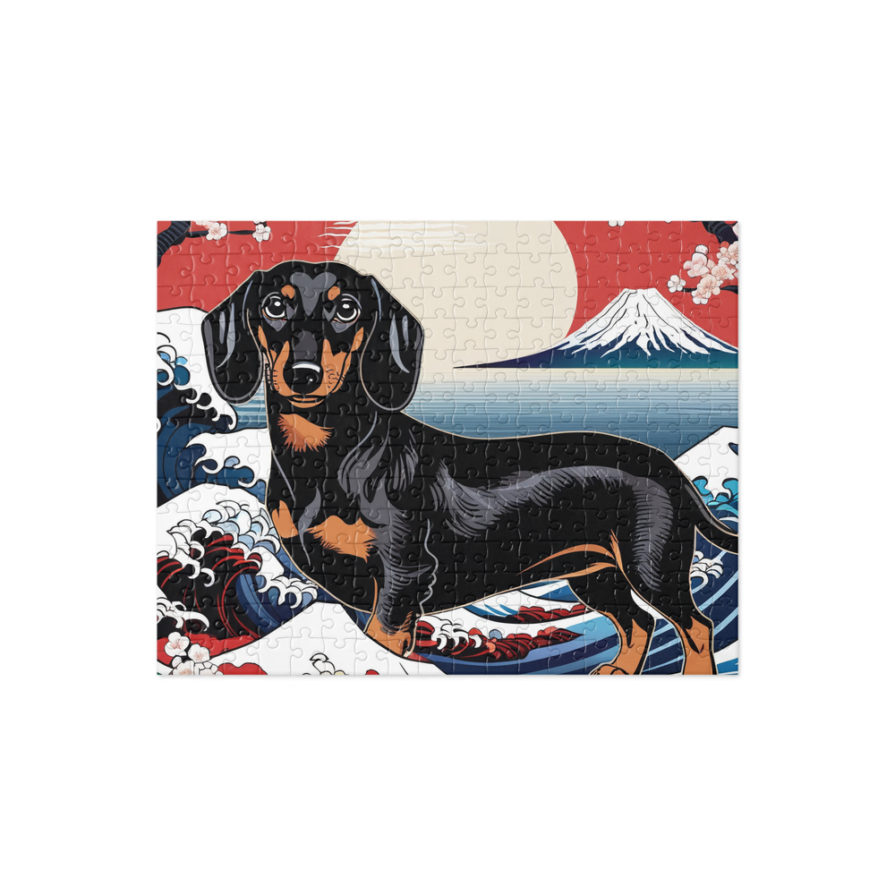 PugMug Custom Black Dachshund Jigsaw Puzzle