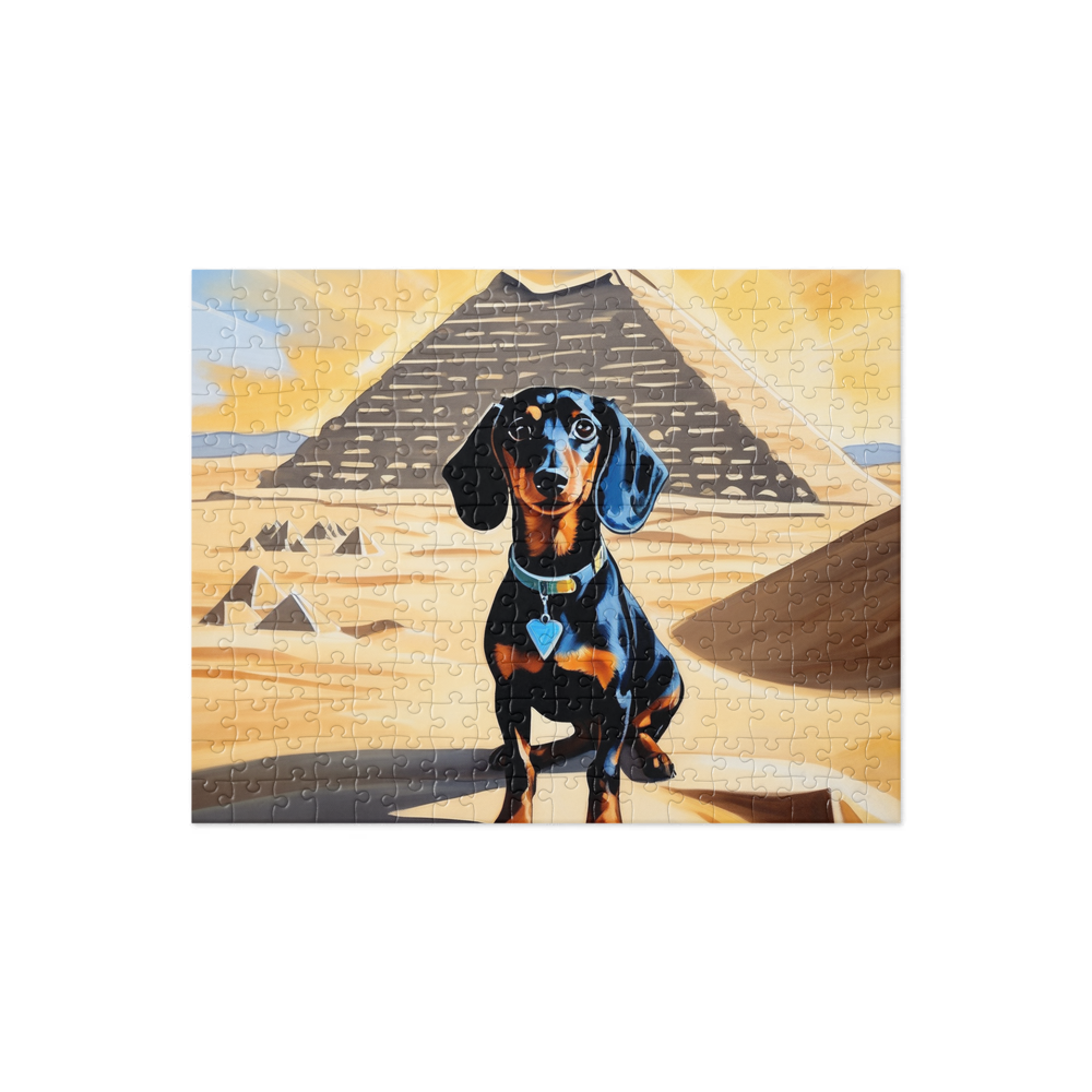 PugMug Custom Black Dachshund Jigsaw Puzzle