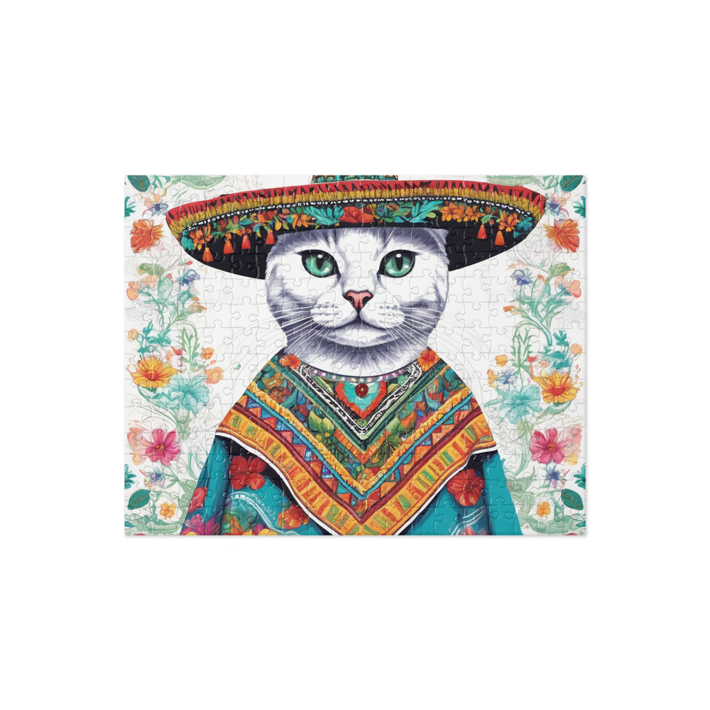 PugMug Custom White Companion Cat Jigsaw Puzzle