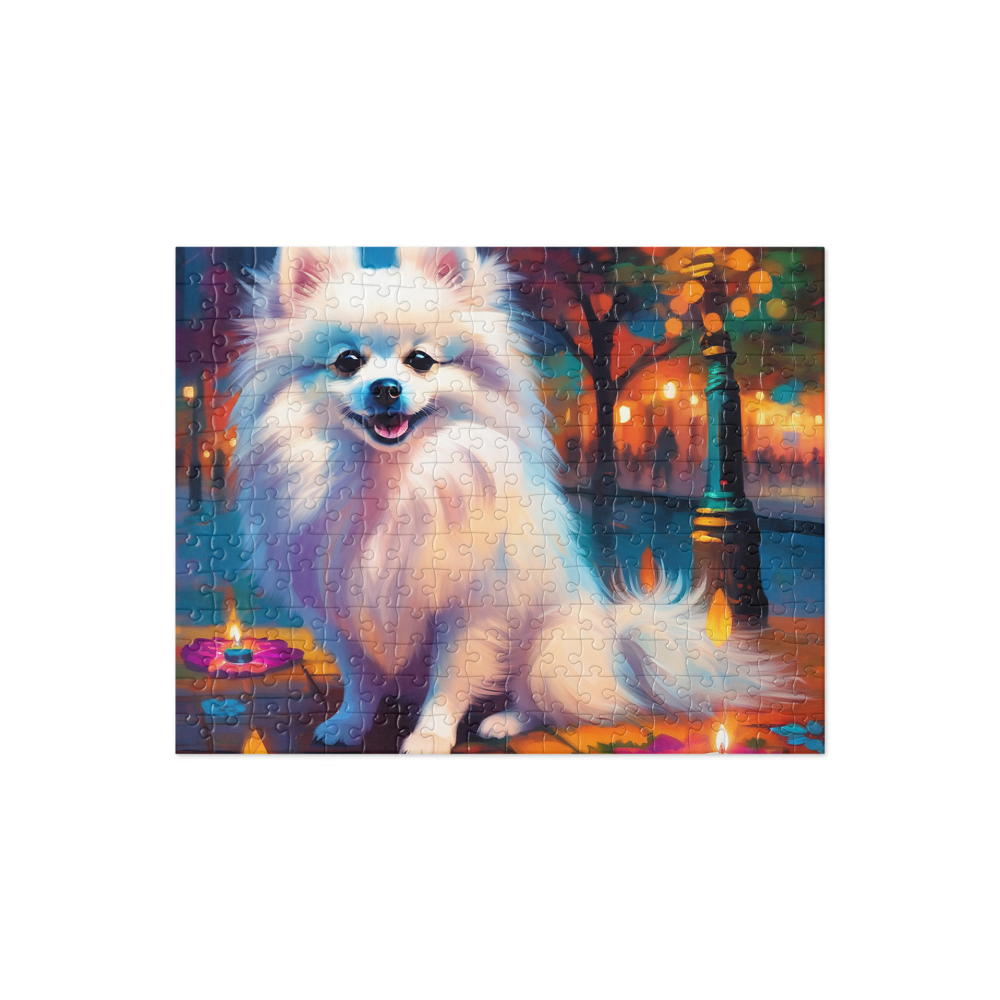 PugMug Custom White Pomeranian Jigsaw Puzzle