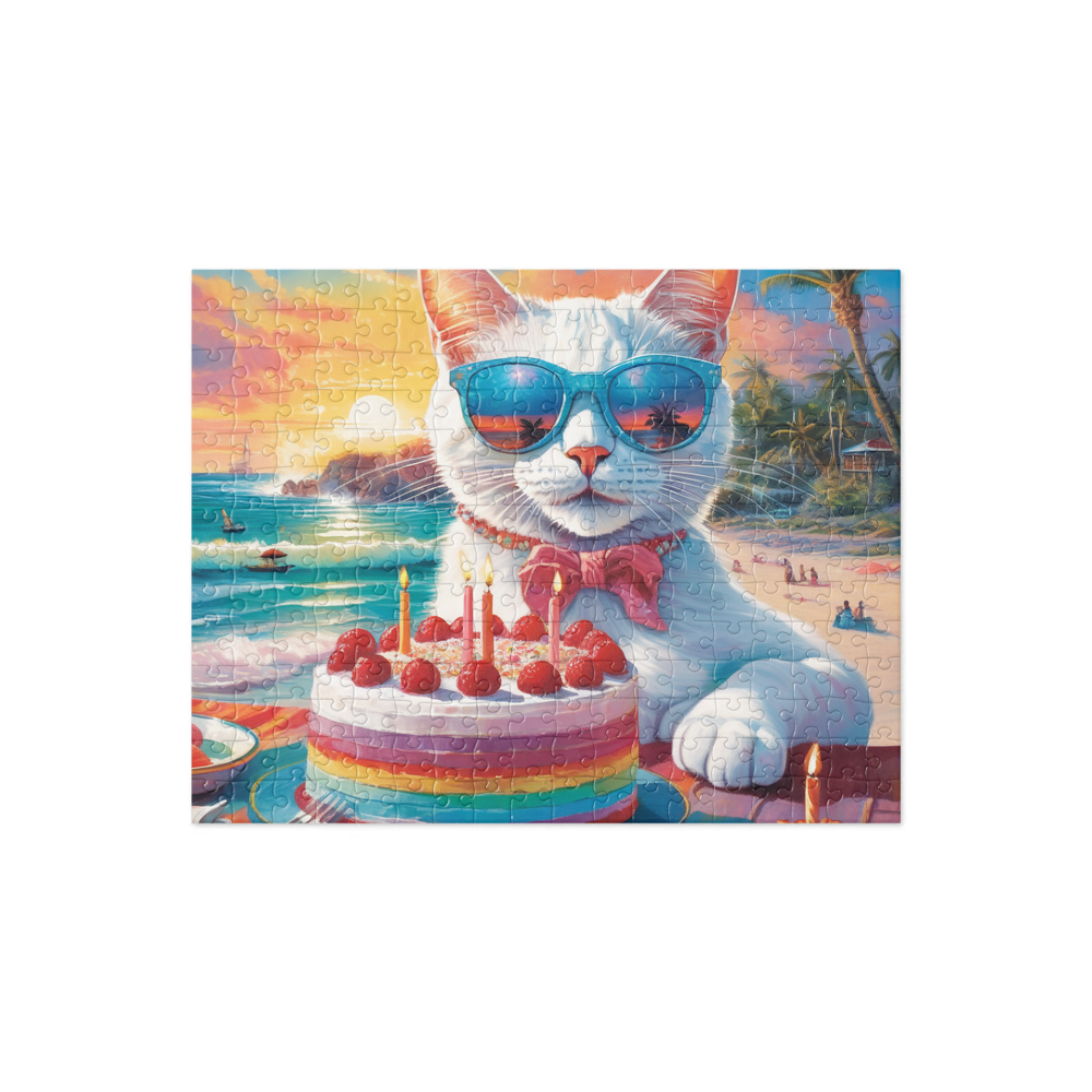PugMug Custom White Companion Cat Jigsaw Puzzle