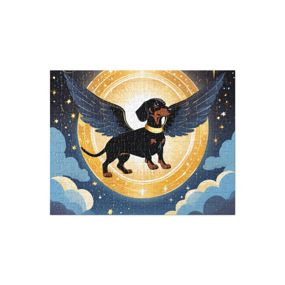 PugMug Custom Black Dachshund Jigsaw Puzzle