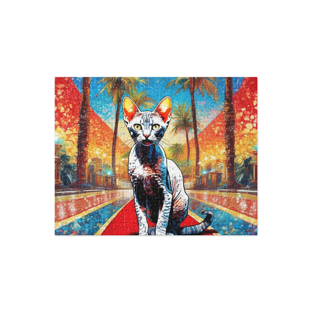 PugMug Custom Tabby Devon Rex Cat Jigsaw Puzzle