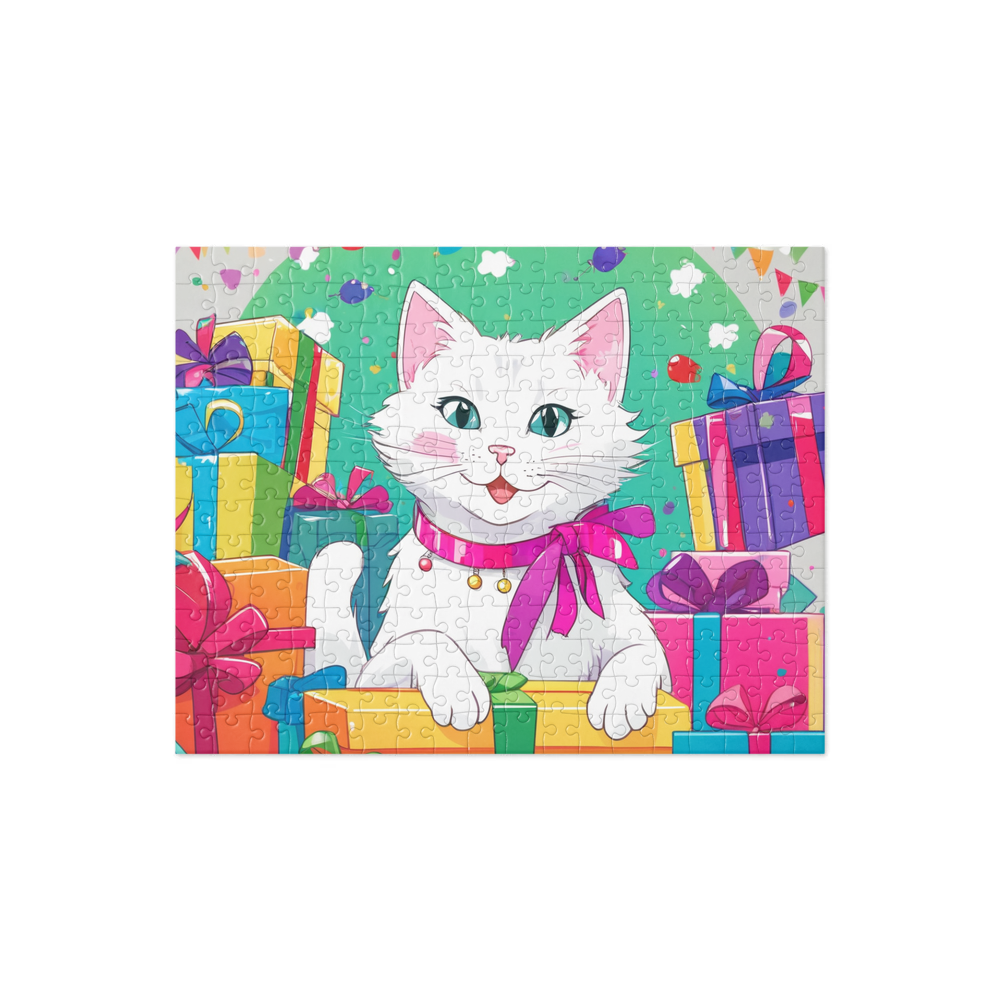 PugMug Custom White Companion Cat Jigsaw Puzzle