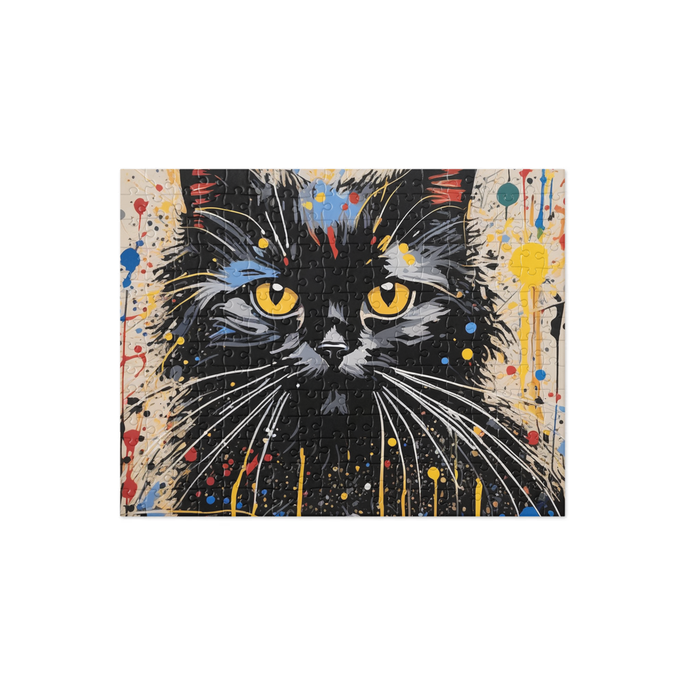 PugMug Custom Black Persian Cat Jigsaw Puzzle
