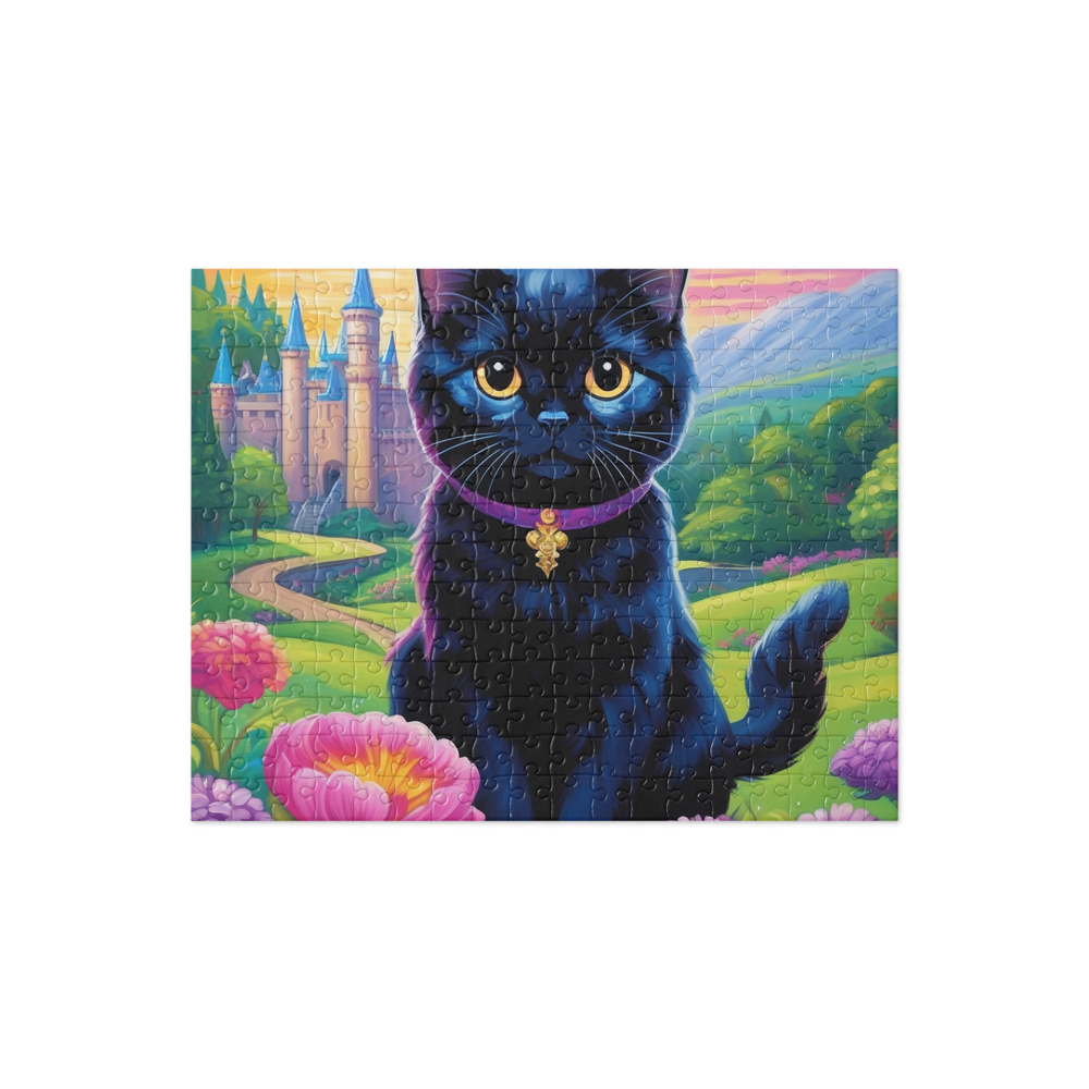 PugMug Custom Black Scottish Fold Cat Jigsaw Puzzle