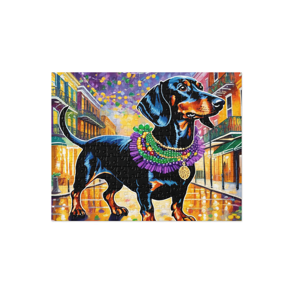 PugMug Custom Black Dachshund Jigsaw Puzzle