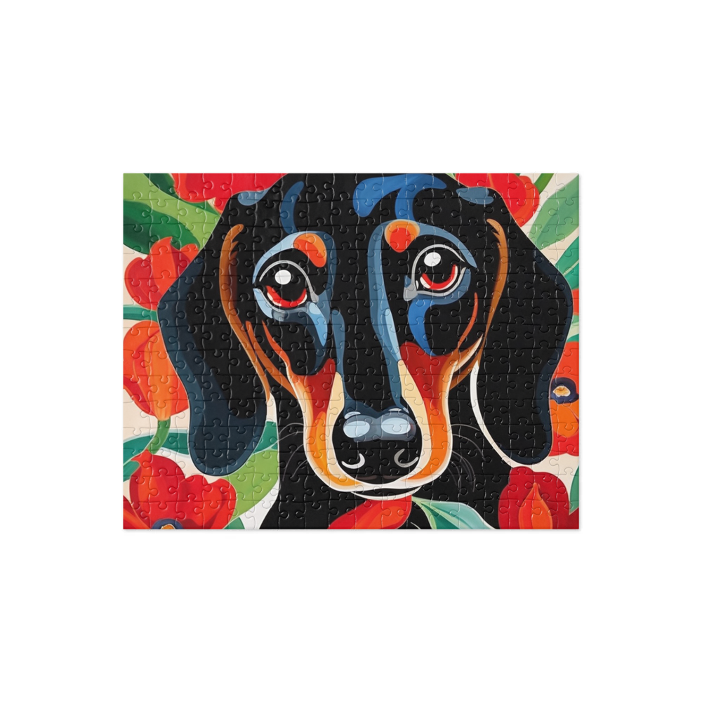 PugMug Custom Black Dachshund Jigsaw Puzzle