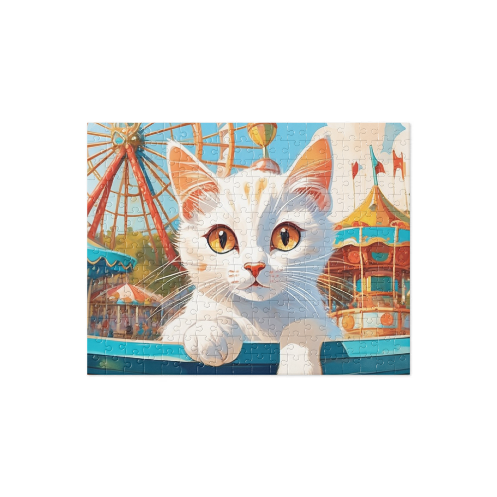 PugMug Custom White Companion Cat Jigsaw Puzzle