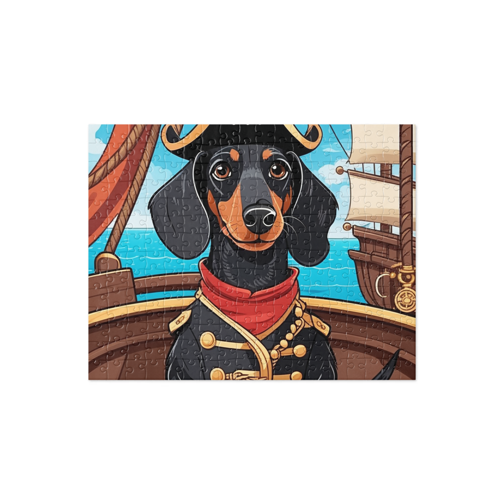 PugMug Custom Black Dachshund Jigsaw Puzzle