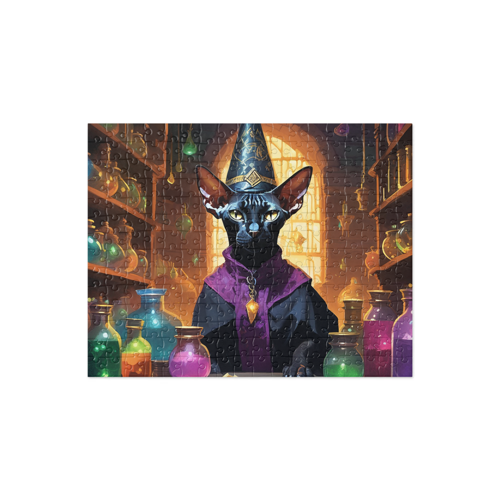 PugMug Custom Black Sphynx Cat Jigsaw Puzzle