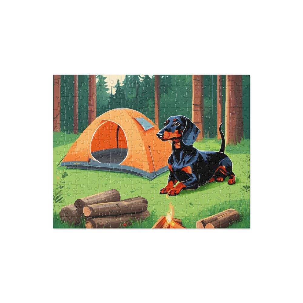 PugMug Custom Black Dachshund Jigsaw Puzzle