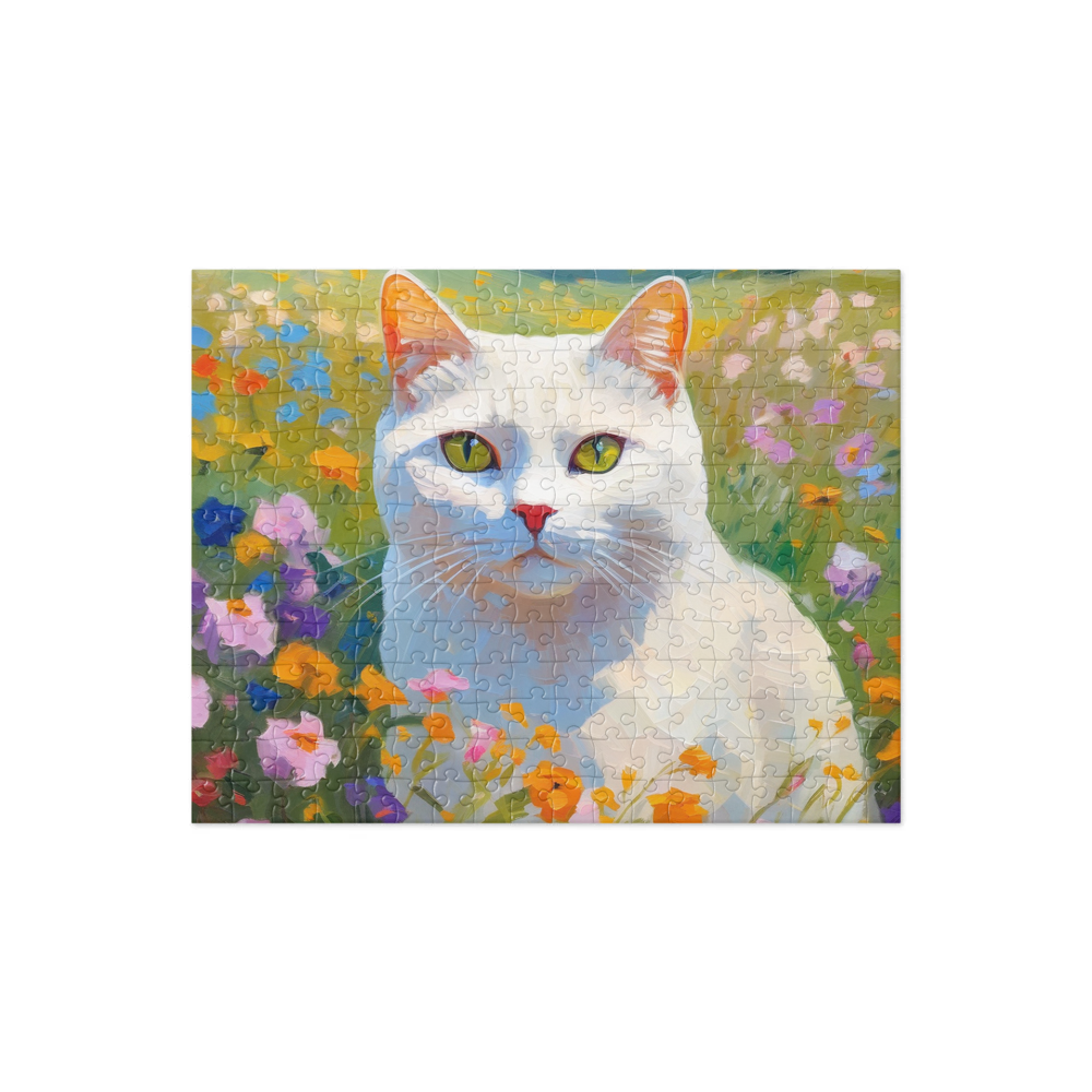 PugMug Custom White British Shorthair Cat Jigsaw Puzzle