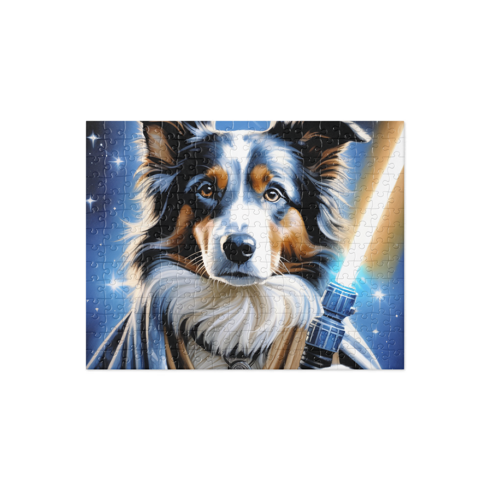 PugMug Custom Blue Merle Border Collie Jigsaw Puzzle