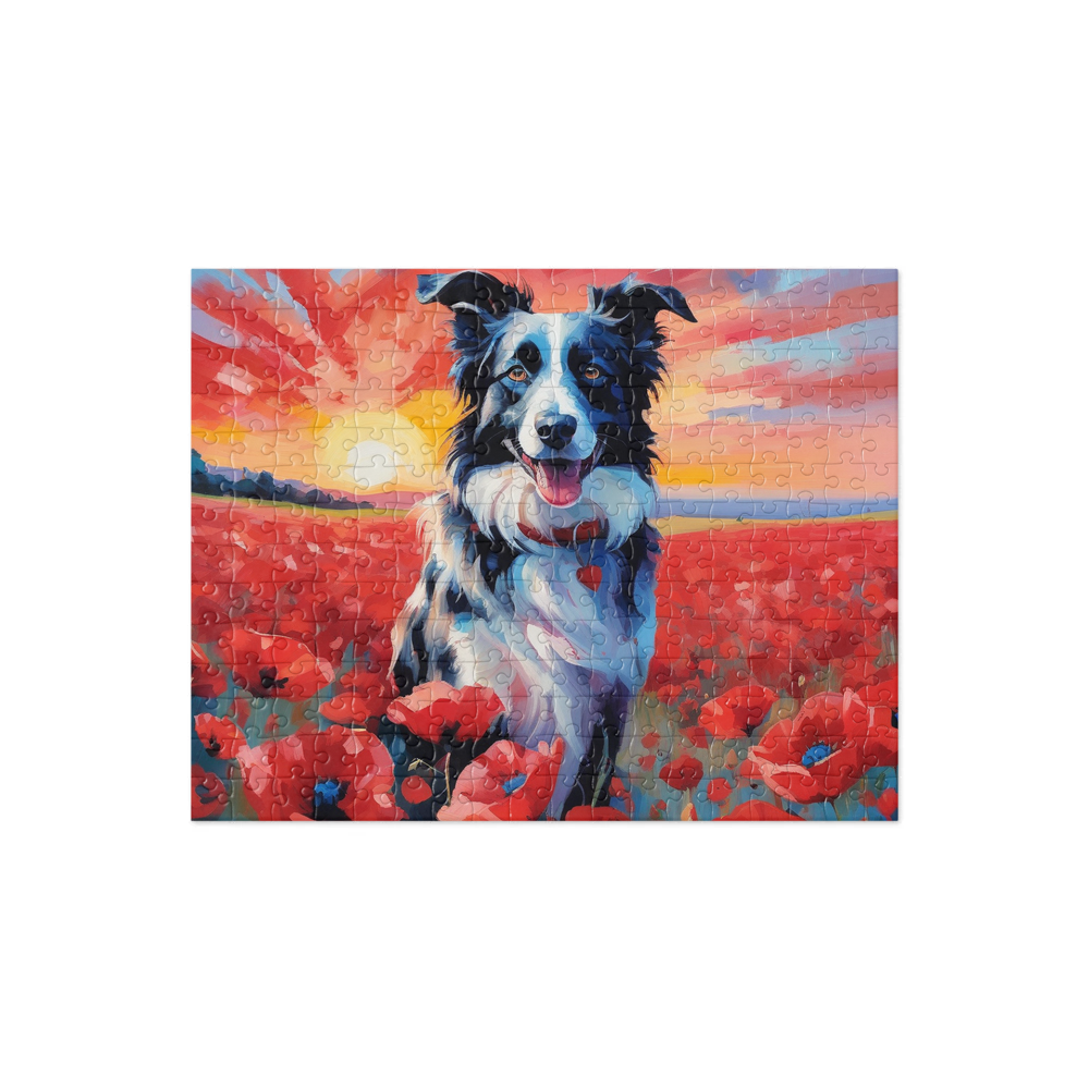 PugMug Custom Blue Merle Border Collie Jigsaw Puzzle