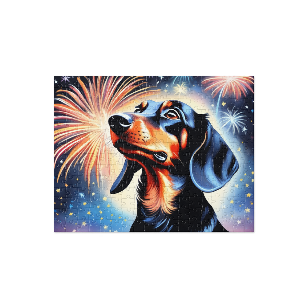 PugMug Custom Black Dachshund Jigsaw Puzzle