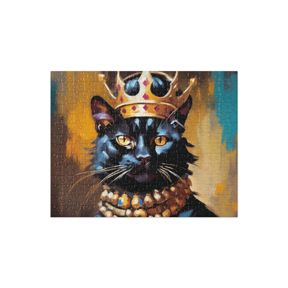 PugMug Custom Black Exotic Cat Jigsaw Puzzle