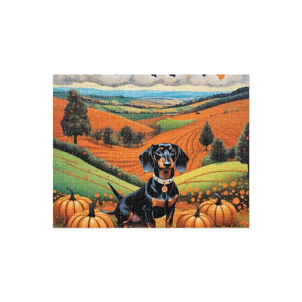 PugMug Custom Black Dachshund Jigsaw Puzzle
