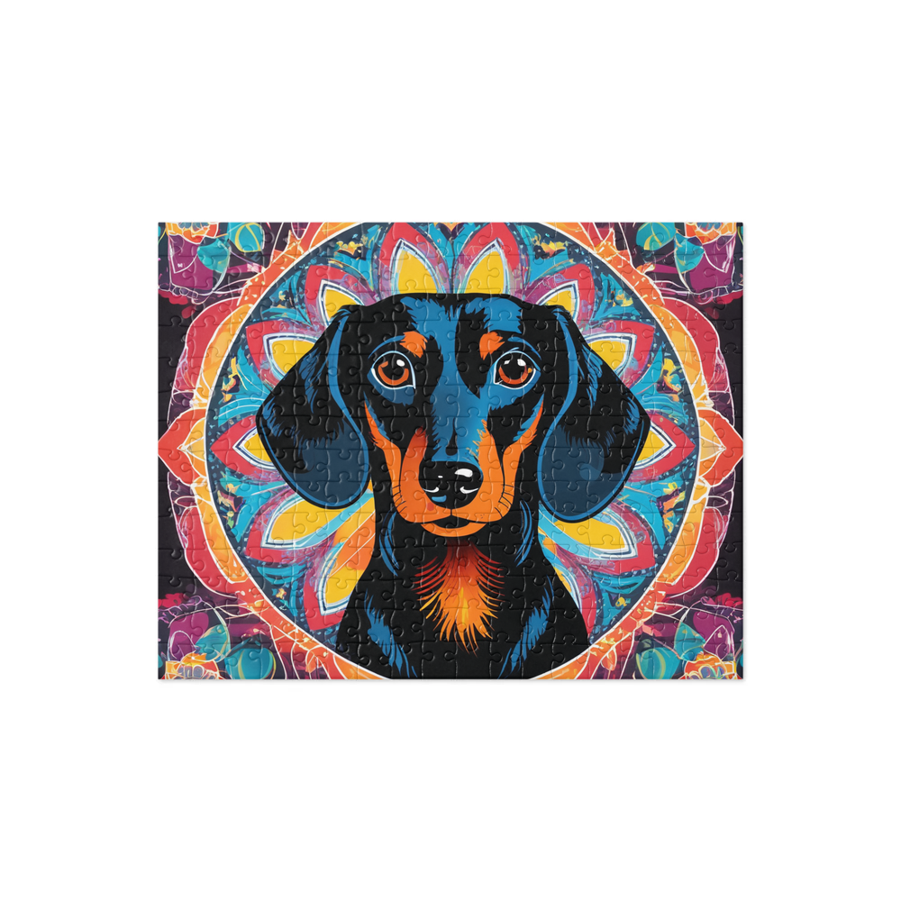 PugMug Custom Black Dachshund Jigsaw Puzzle