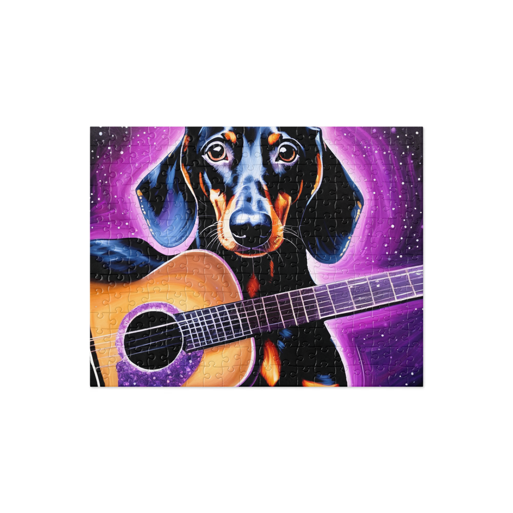 PugMug Custom Black Dachshund Jigsaw Puzzle