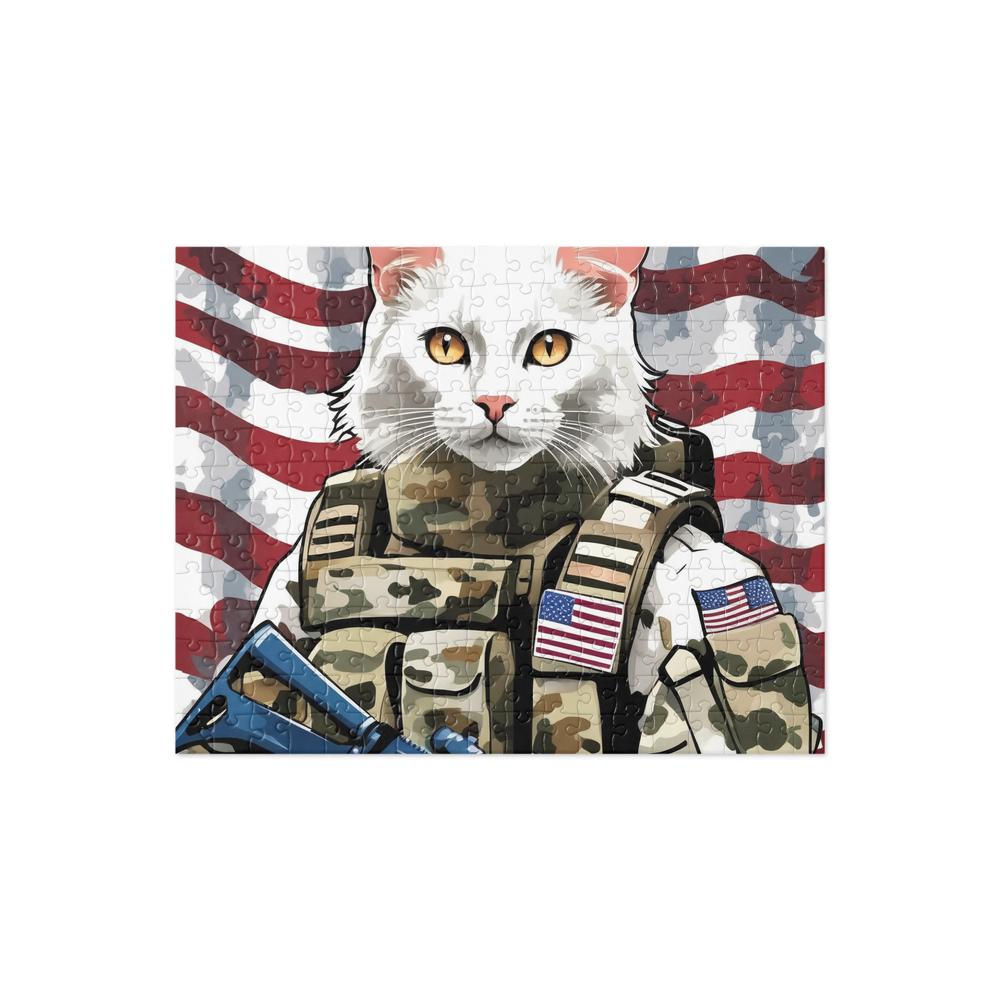 PugMug Custom White Companion Cat Jigsaw Puzzle