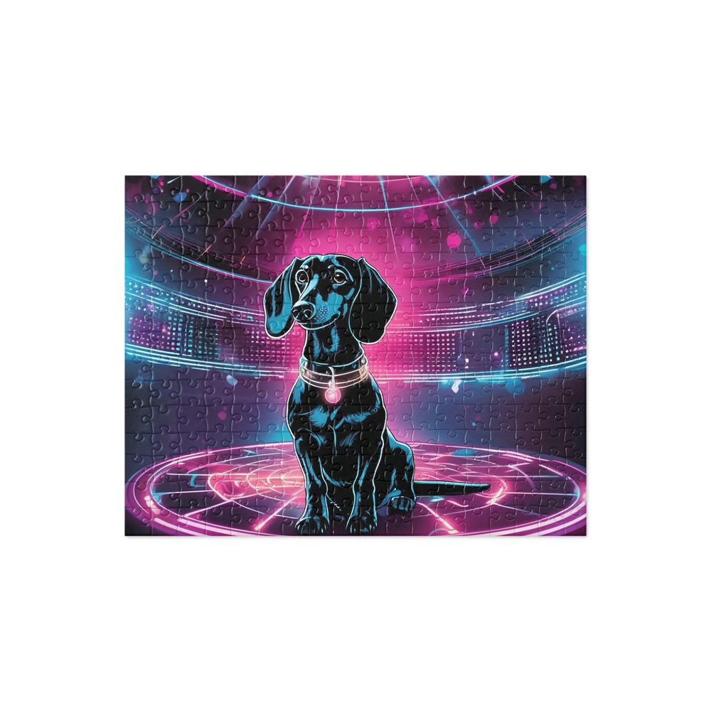 PugMug Custom Black Dachshund Jigsaw Puzzle
