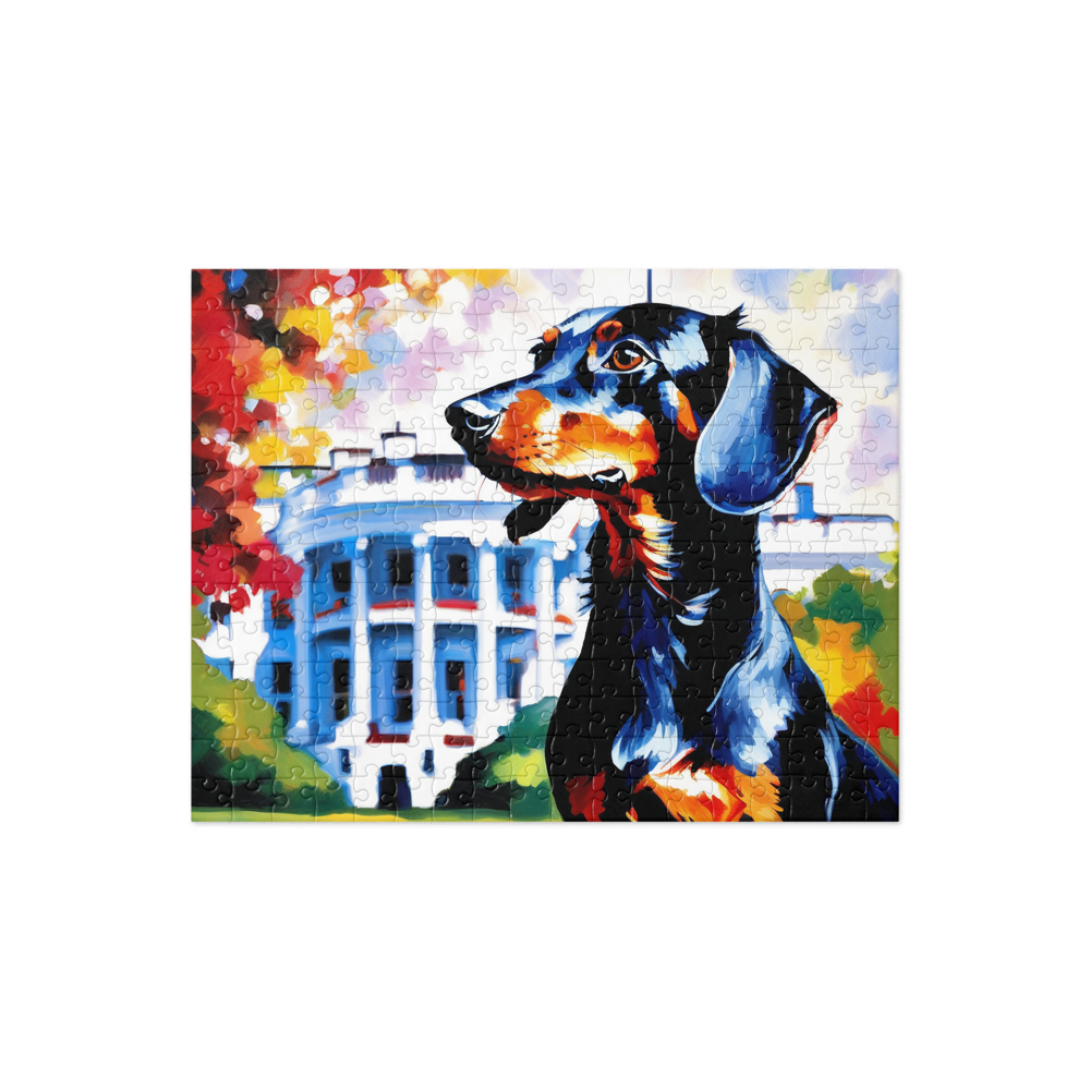 PugMug Custom Black Dachshund Jigsaw Puzzle