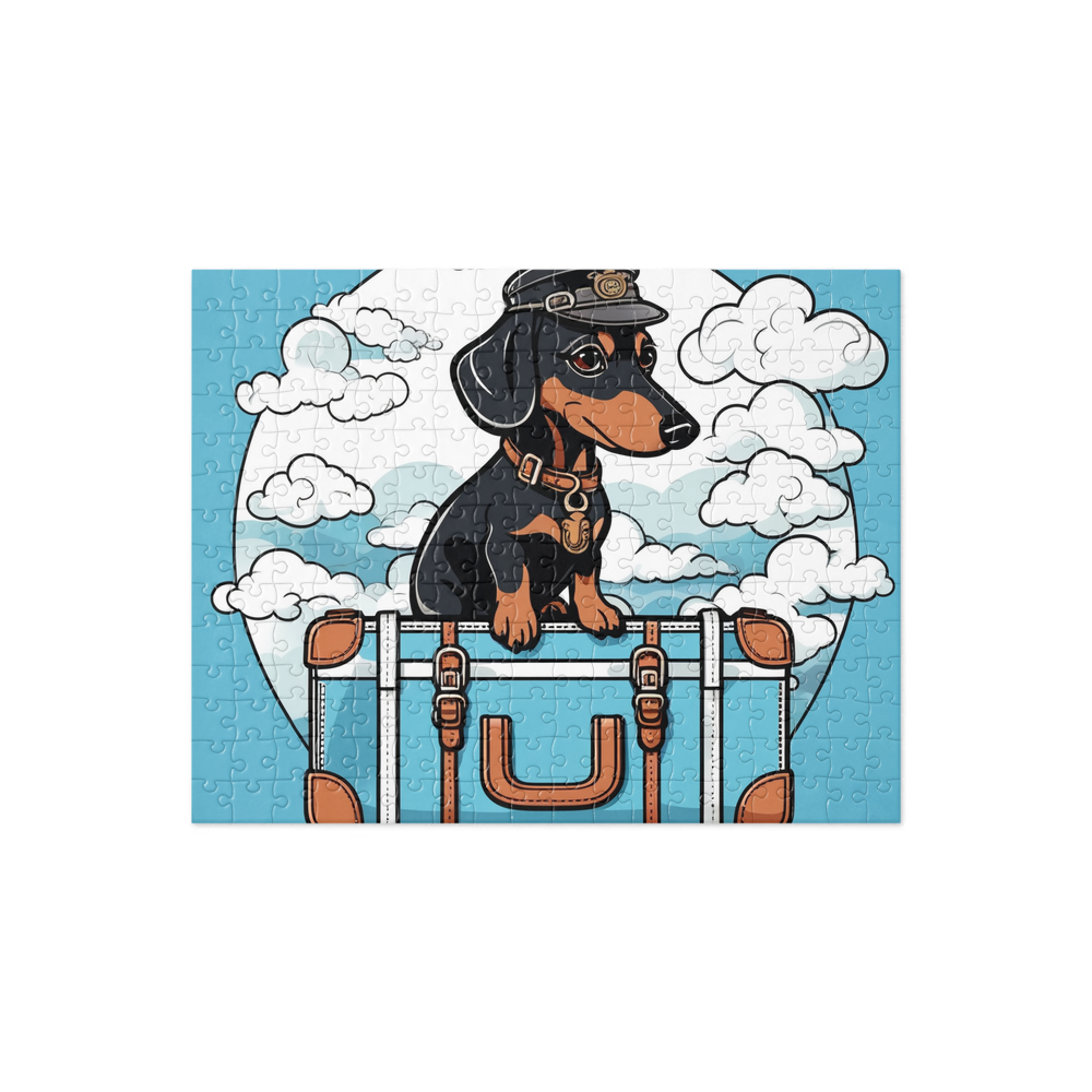 PugMug Custom Black Dachshund Jigsaw Puzzle
