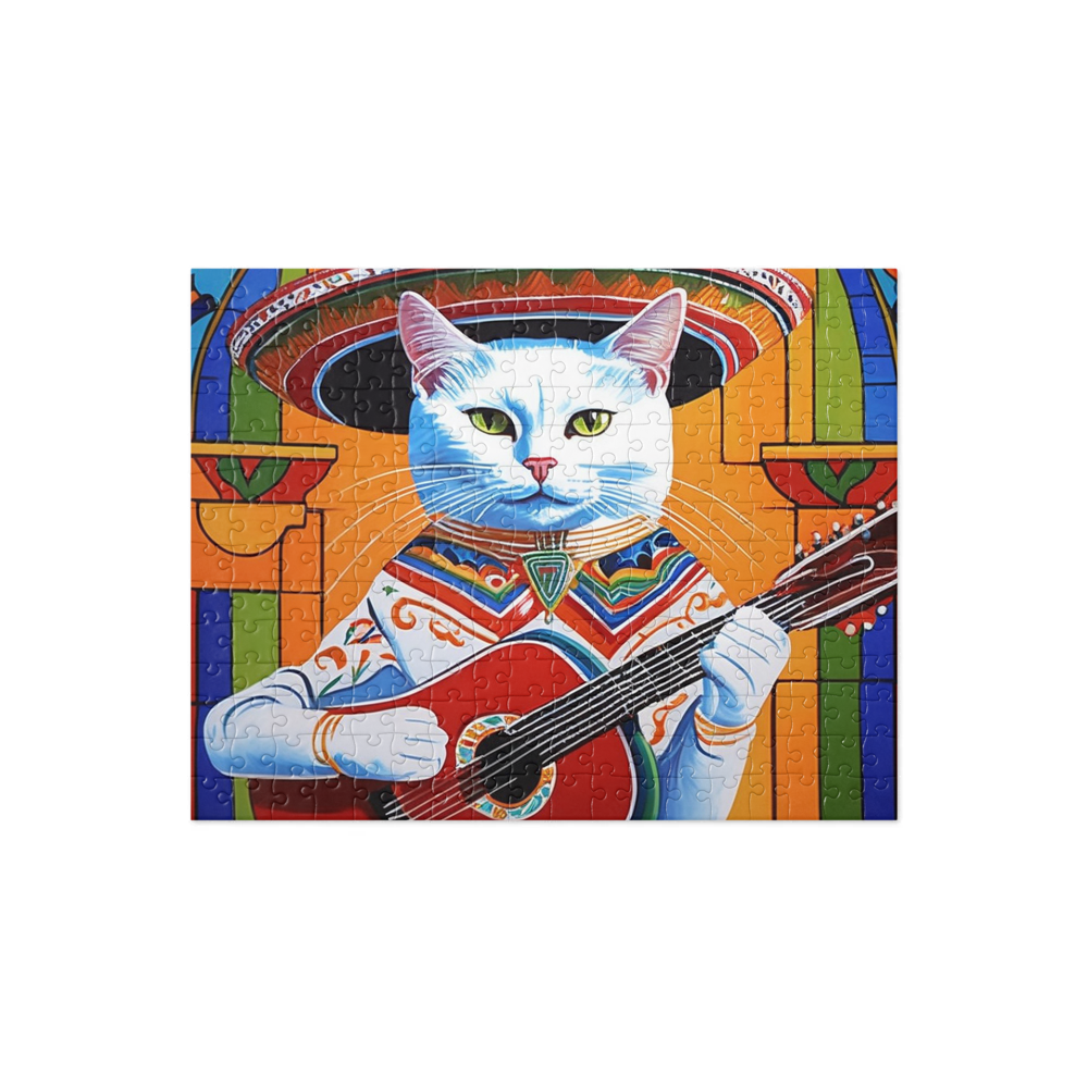 PugMug Custom White Companion Cat Jigsaw Puzzle