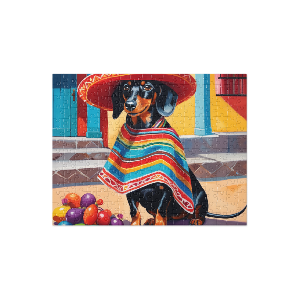 PugMug Custom Black Dachshund Jigsaw Puzzle