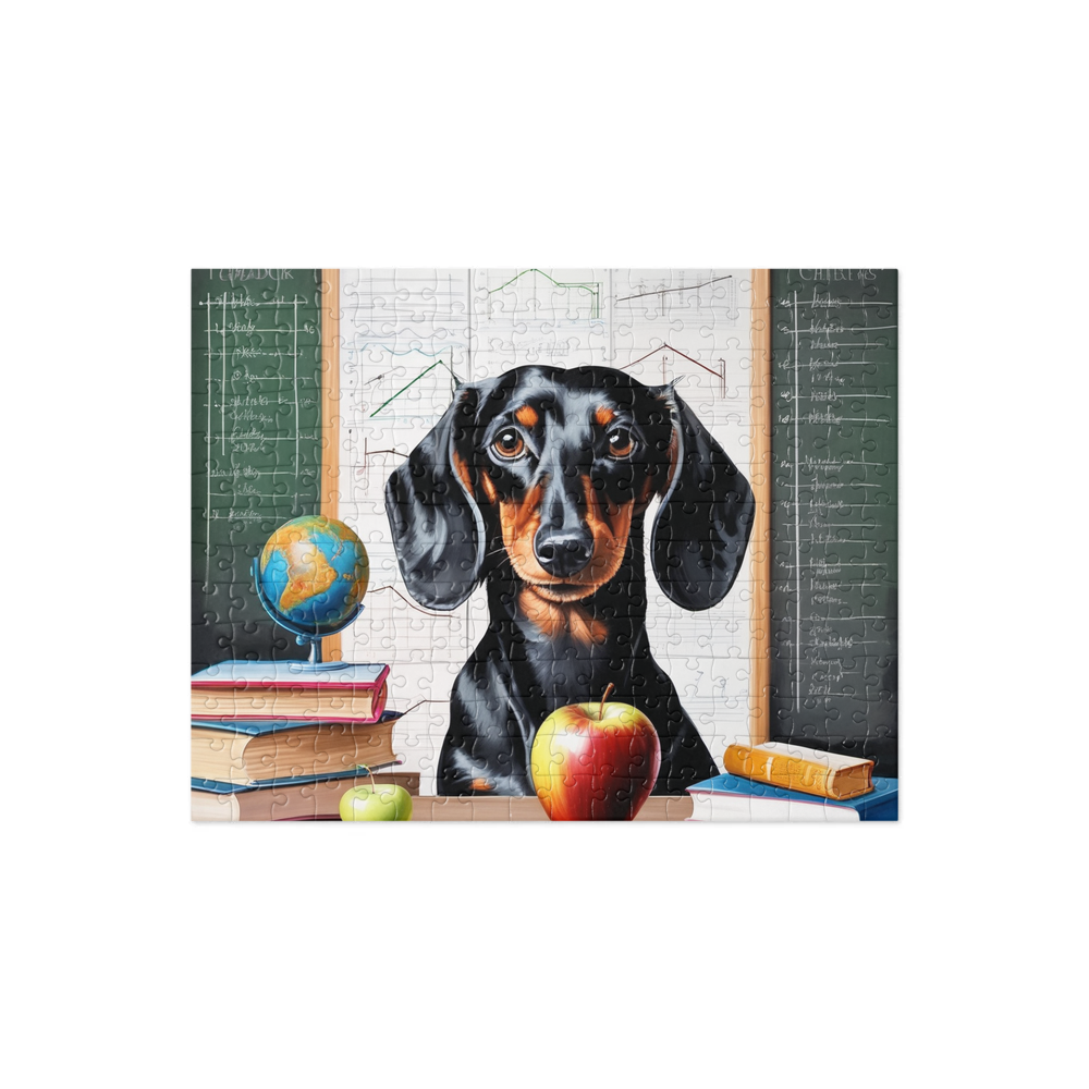PugMug Custom Black Dachshund Jigsaw Puzzle