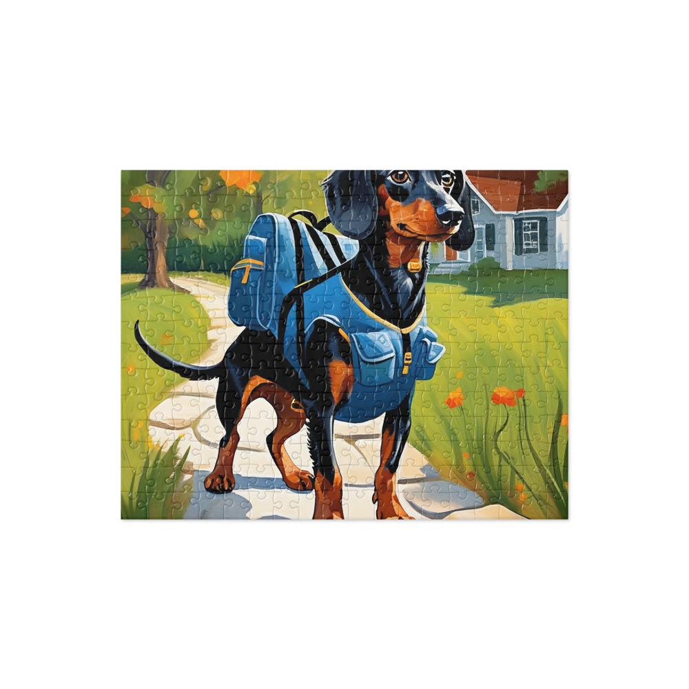 PugMug Custom Black Dachshund Jigsaw Puzzle